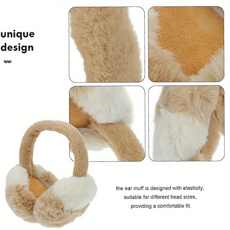 2pcs Plush Fluffy Earmuffs Winter Accessories Winter Earmuffs Ski Accessories Winter Outdoor Earmuffs