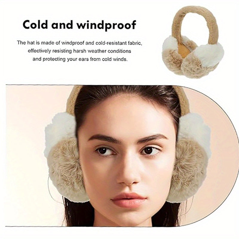 2pcs Plush Fluffy Earmuffs Winter Accessories Winter Earmuffs Ski Accessories Winter Outdoor Earmuffs